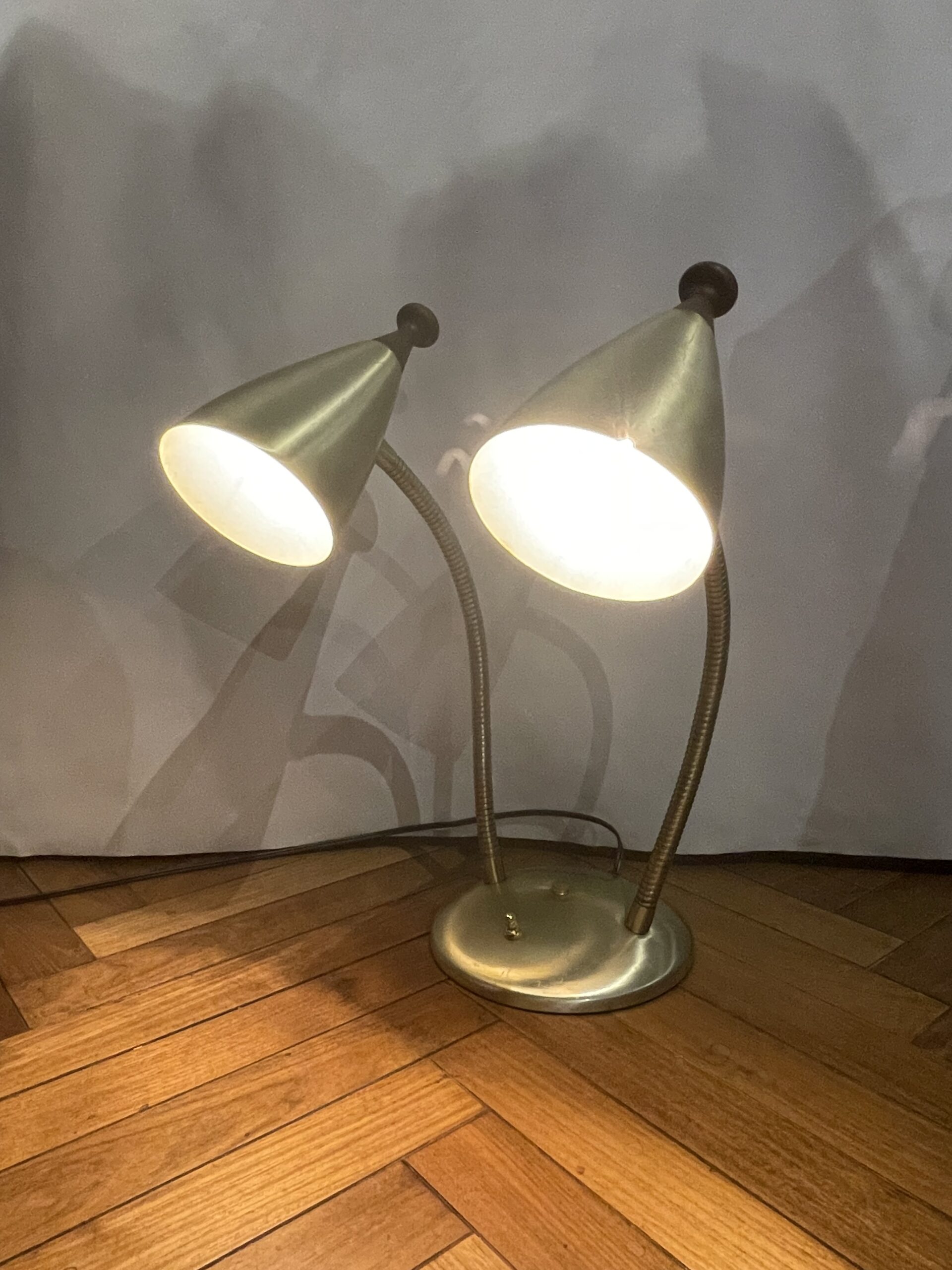 Aluminum gooseneck table lamp 2灯 / アルミ グースネック テーブルランプ 2灯