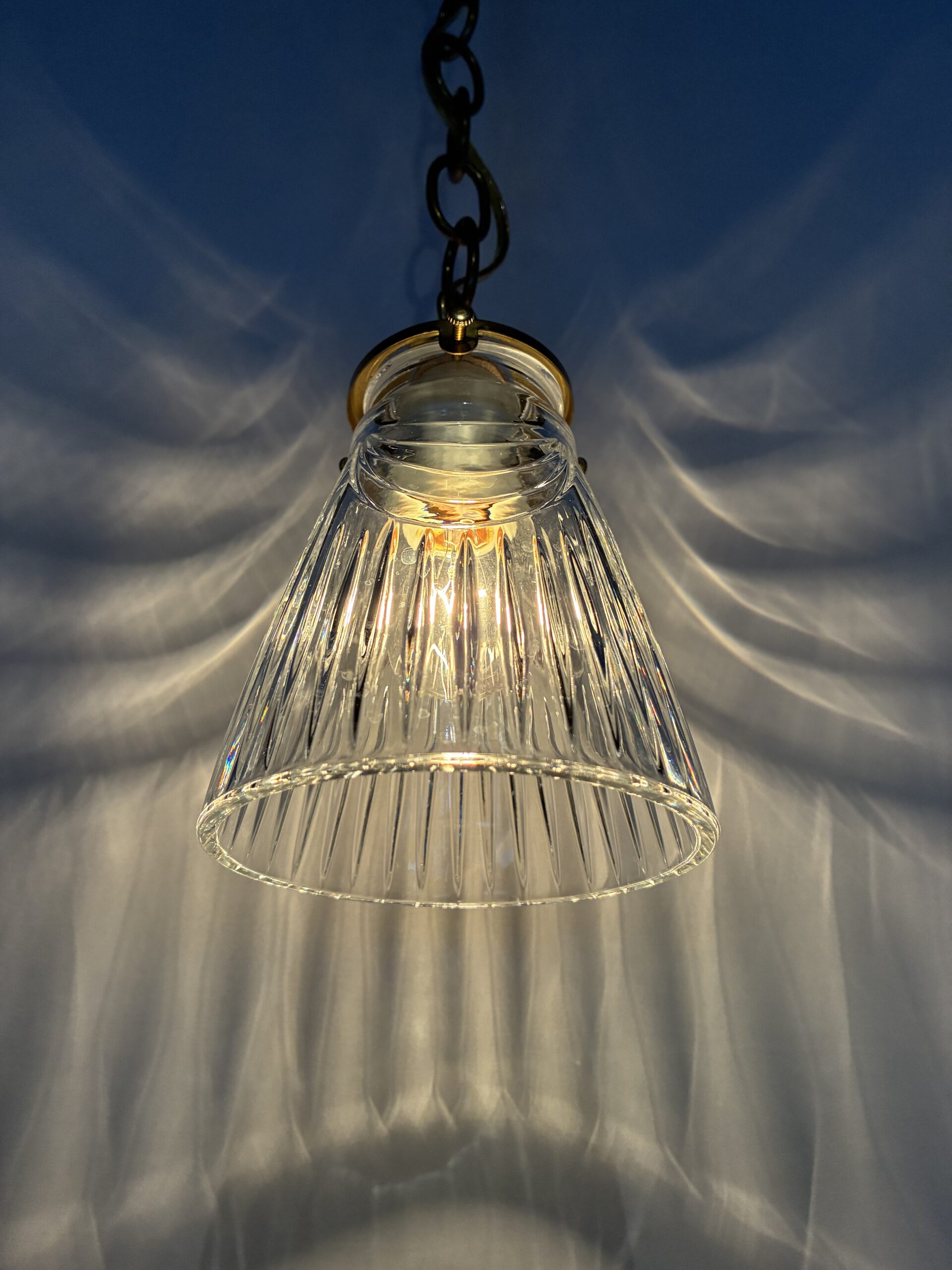 Clear dress cut glass shade lamp 1灯 / クリア ドレスカット ガラスシェードランプ 1灯 - 画像 (2)