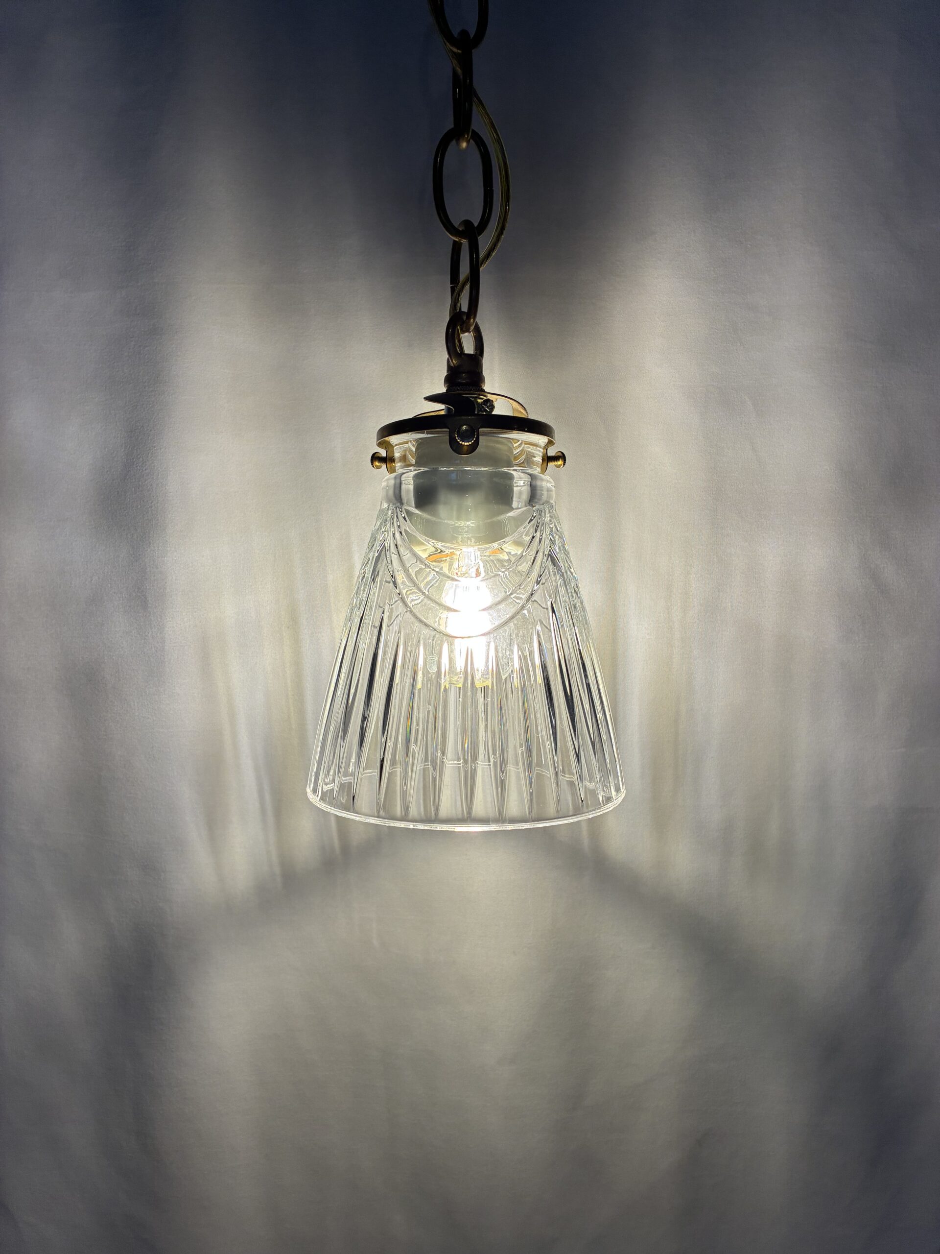 Clear dress cut glass shade lamp 1灯 / クリア ドレスカット ガラスシェードランプ 1灯 - 画像 (4)