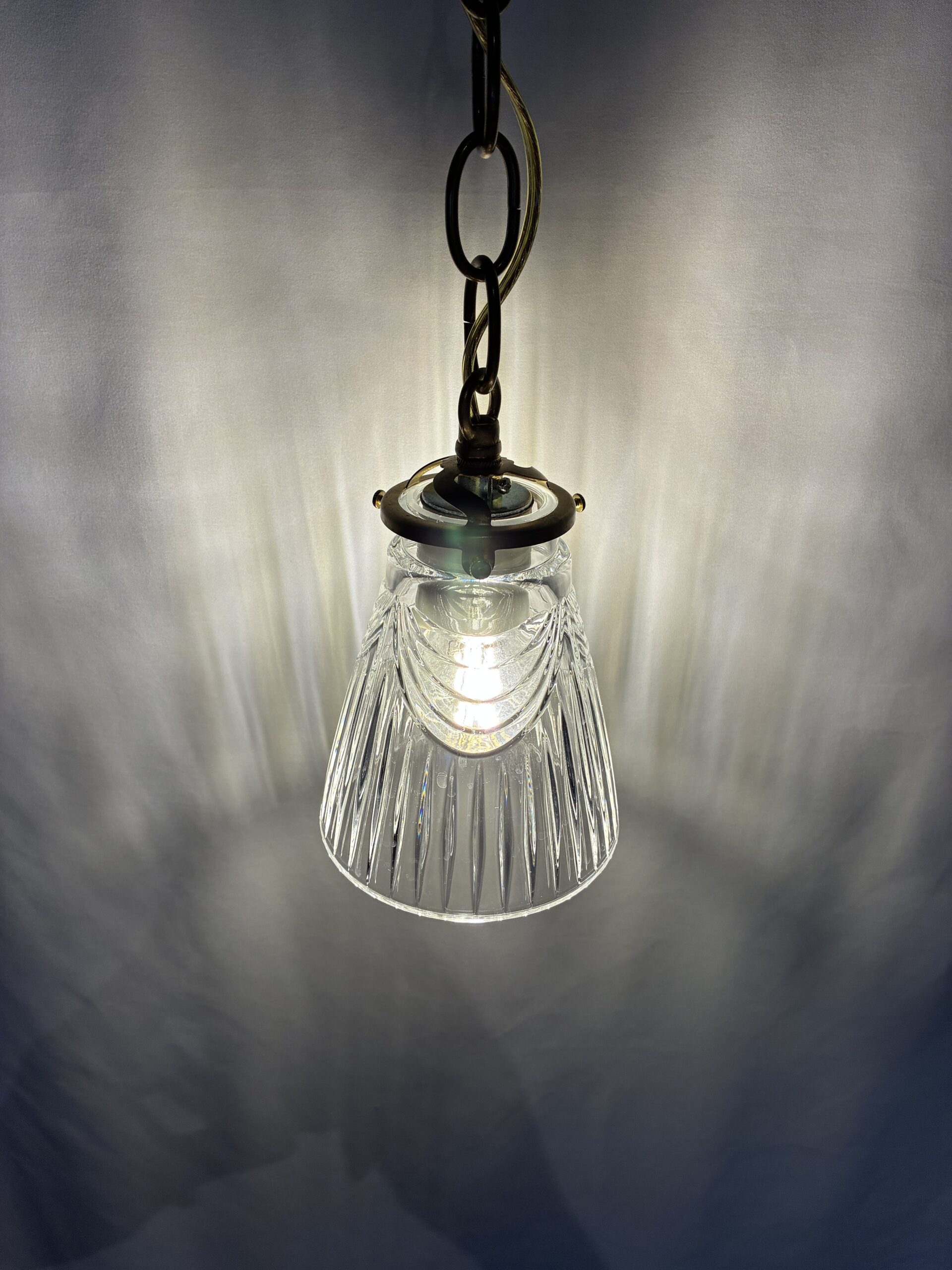 Clear dress cut glass shade lamp 1灯 / クリア ドレスカット ガラスシェードランプ 1灯 - 画像 (6)