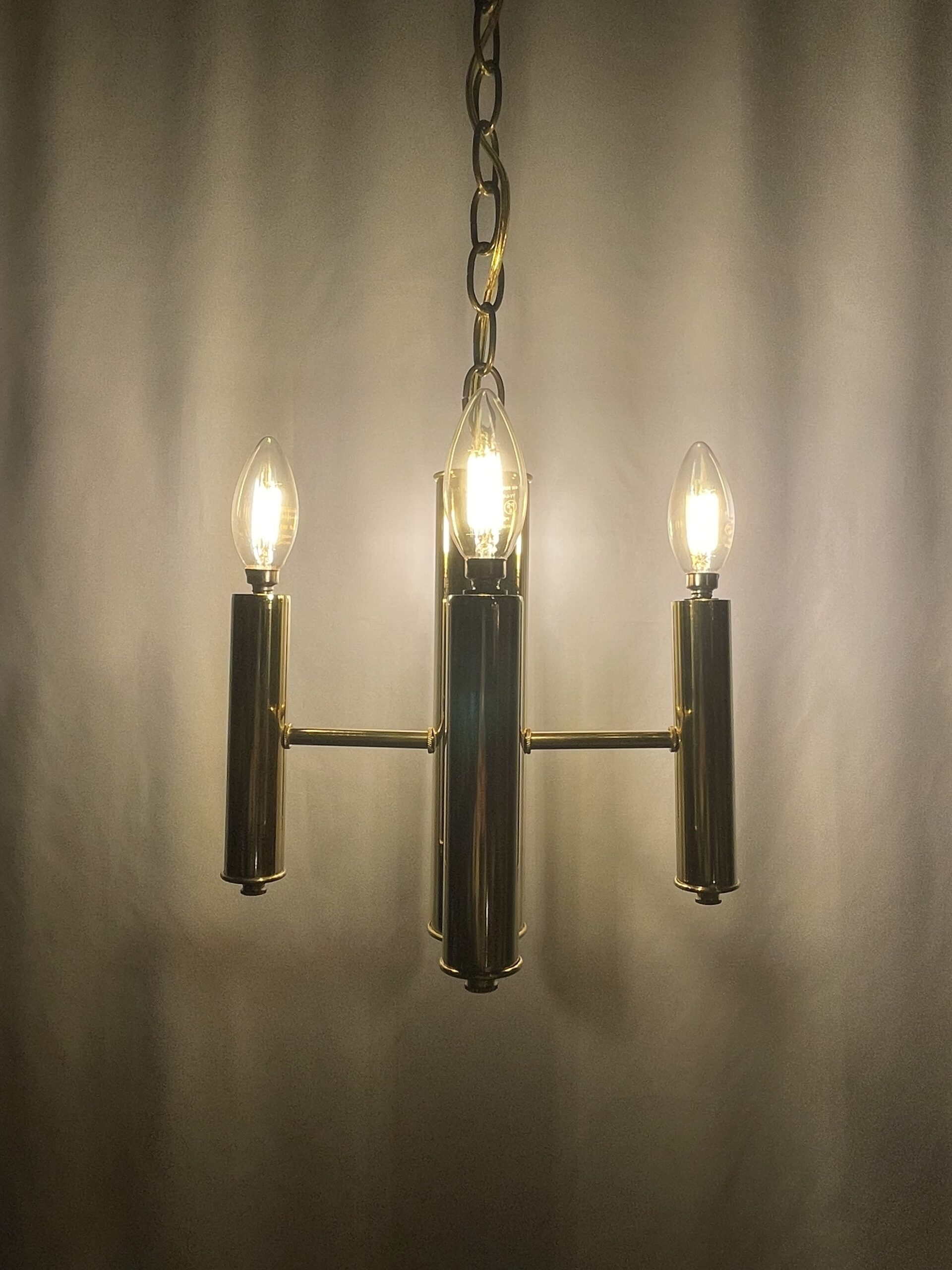 Brass pipe chandelier 4灯 / ブラスパイプ シャンデリア4灯 - 画像 (2)