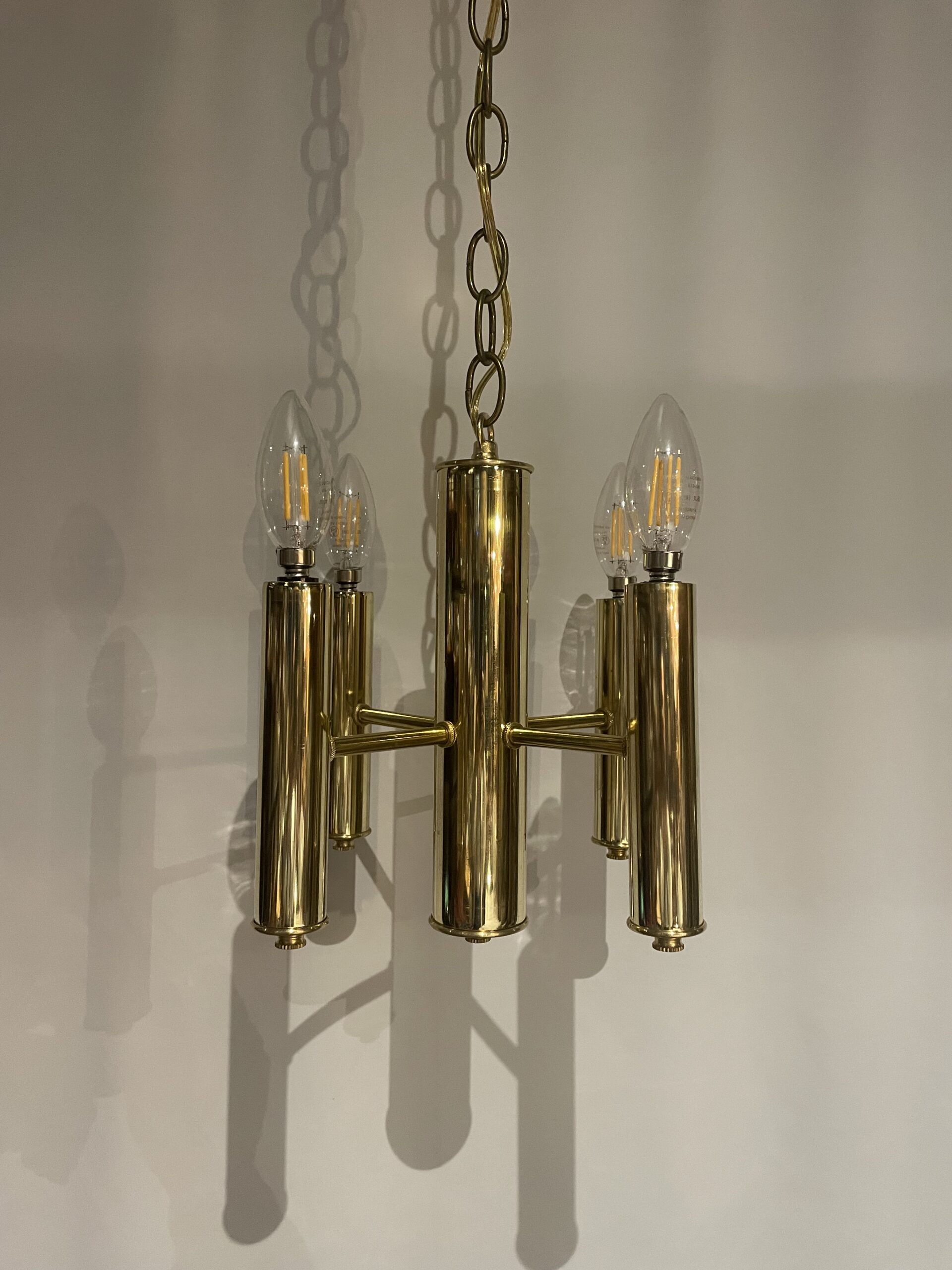 Brass pipe chandelier 4灯 / ブラスパイプ シャンデリア4灯 - 画像 (3)