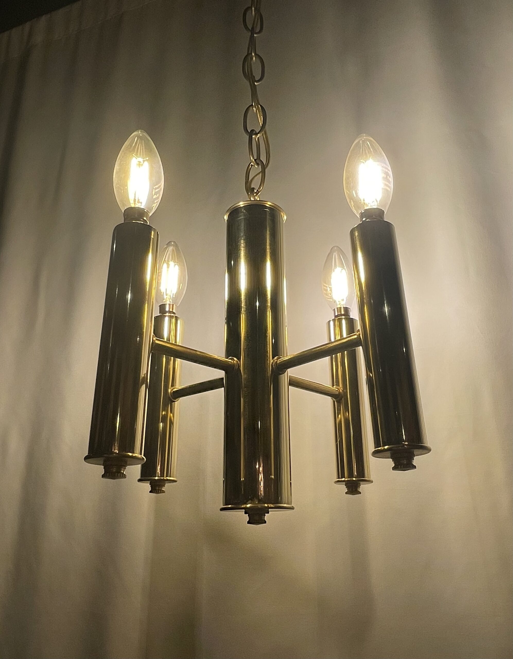 Brass pipe chandelier 4灯 / ブラスパイプ シャンデリア4灯 - 画像 (4)