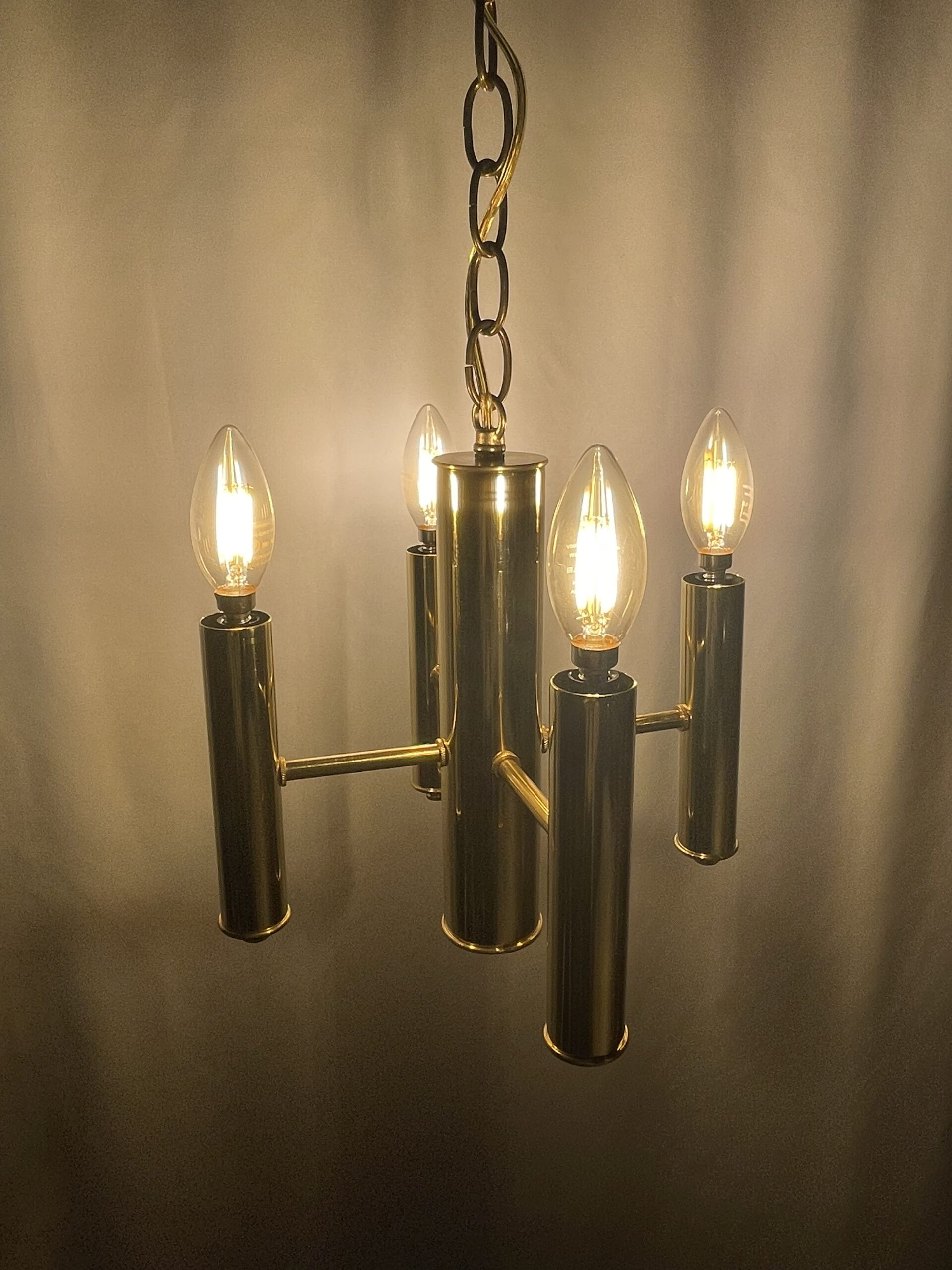 Brass pipe chandelier 4灯 / ブラスパイプ シャンデリア4灯 - 画像 (5)