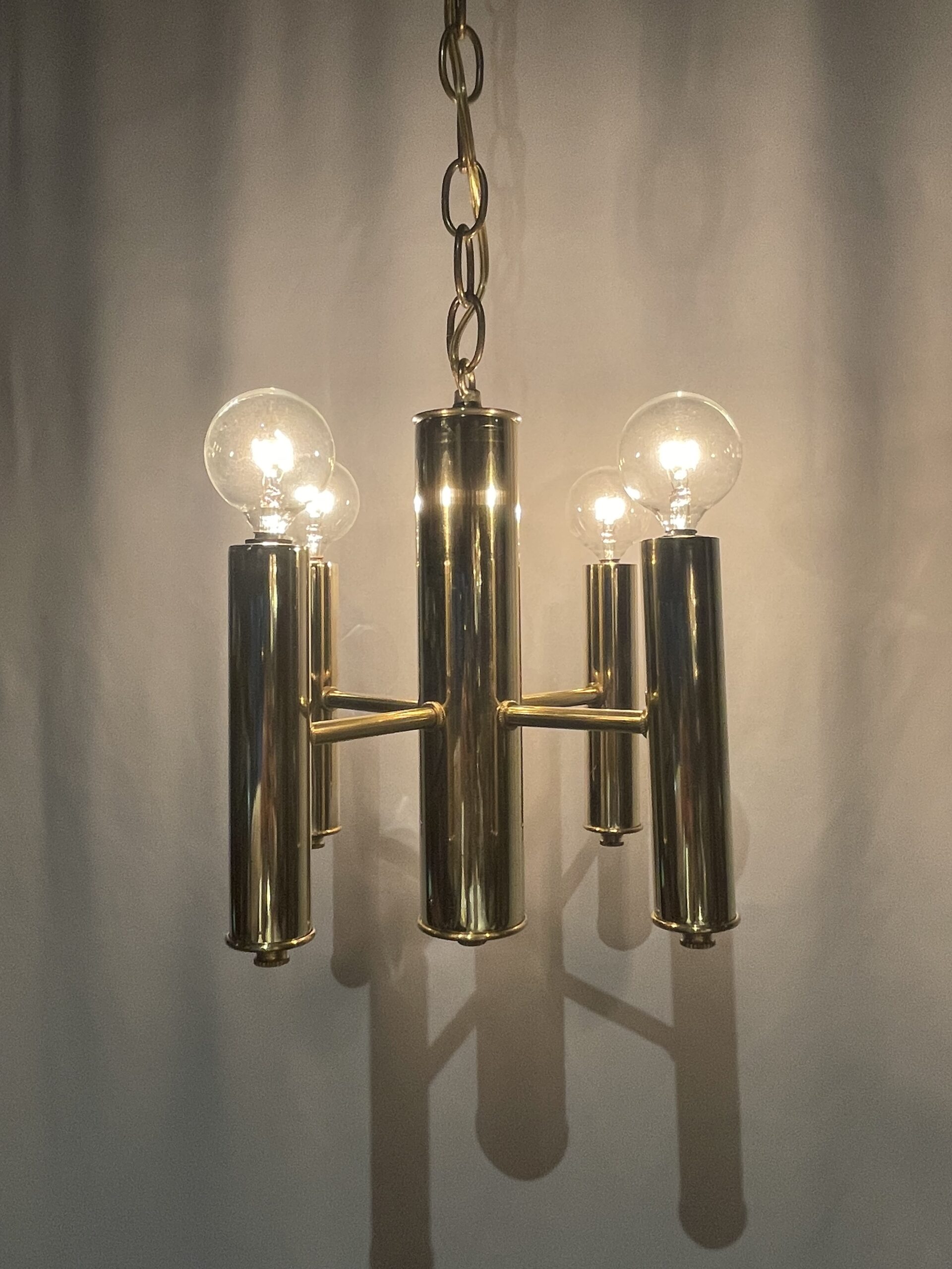 Brass pipe chandelier 4灯 / ブラスパイプ シャンデリア4灯 - 画像 (6)